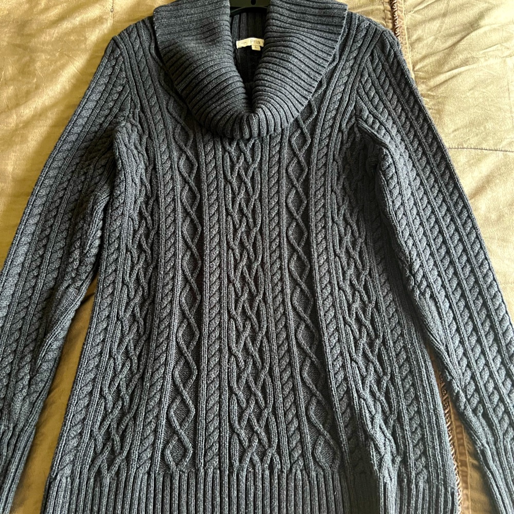 Pria cotton cowl neck sweater tunic L